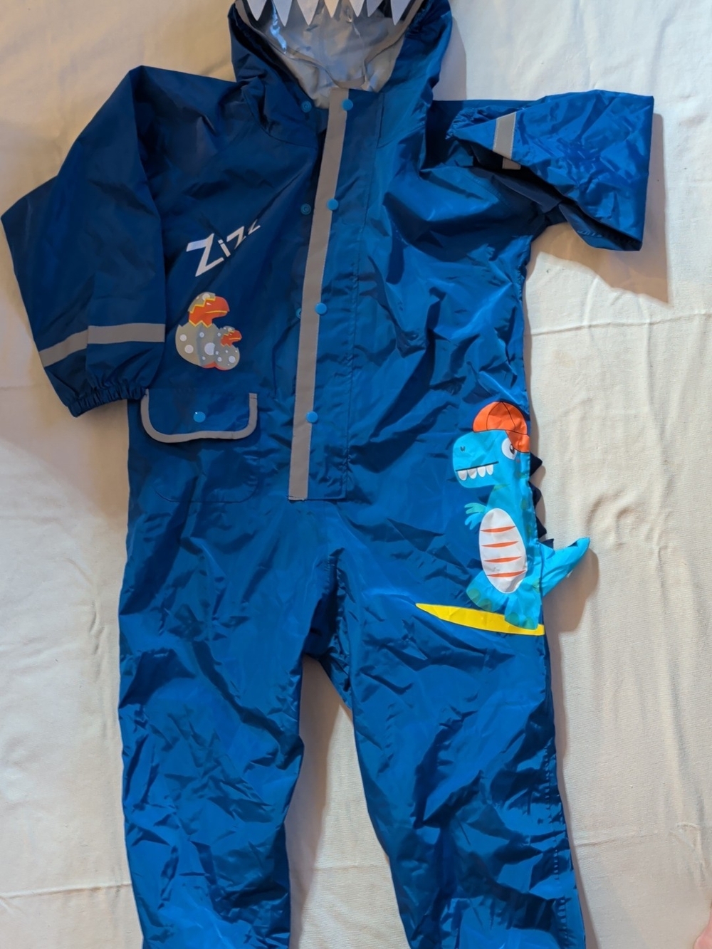 Kids Rain Suit One Piece Dinosaur Rain Jacket Kids Puddle Suit